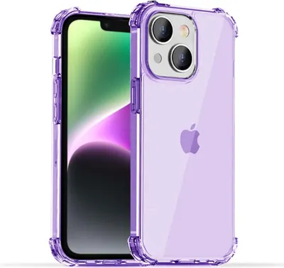 Image de Smartphonica iPhone 14 Plus transparent
  housse en silicone antichoc avec bumper - Violet
