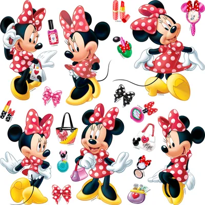 Produktbild von Disney Wandtattoo Minnie Maus Rot und Gelb - 600238 - 30 x 30 cm
