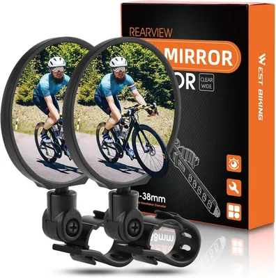 Produktbild von Fahrradspiegel 360° Drehbar Klappbar für Lenker 20-38mm MTB Rennrad (2