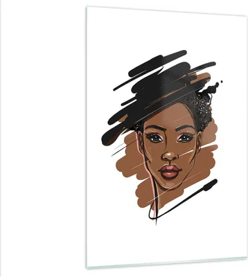 Produktbild von Bilder auf glas - Einteilig - Afrikanisch Modern Porträt - 80x120cm - Glasbilder - Wandbilder - Bilder - Wanddekoration aus Glas - Glas Bilder - Wandbild auf Glas - GPA80x120-4646