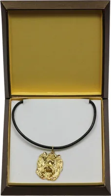 Produktbild von Yorkshire Terrier I - Hundehalsband in Geschenkbox, vergoldeter Anhänger für Hundefans, auffälliger Schmuck von Art-Dog