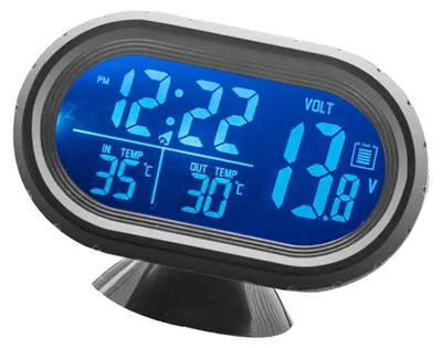 Obrázok produktu pre Automatický teplomer a voltmeter 3 v 1 – hodiny, teplomer a voltmeter