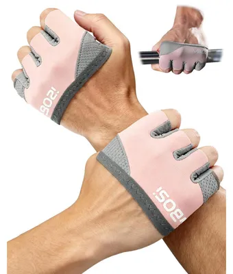 Immagine prodotto di Guanti da fitness, guanti da allenamento, da donna e da uomo, traspiranti, antiscivolo, per palestra, sport, crossfit, bodybuilding, allenamento con i pesi, rosa, taglia L