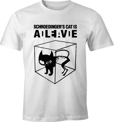 Produktbild von Schroedingers Katze Herren T-Shirt Fun-Shirt Moonworks® weiß 3XL