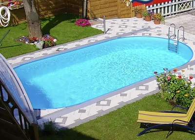 Produktbild von Steinbach Stahlwand Swimming Pool Set "Styria oval" blaue Poolfolie 490 x 300 x 120 cm