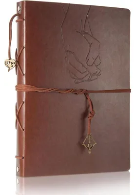 Productafbeelding van Leren fotoalbum, scrapbook met 60 zwarte pagina's, formaat 22x18 cm, vintage stijl, geschikt voor zelfdecoratie, gastenboek, cadeau
