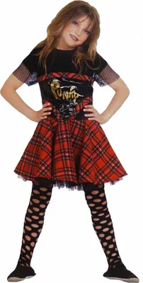Produktbild von Punky Kostüm Mädchen # Karneval Biker Rock und Oberteil # Gr. 164