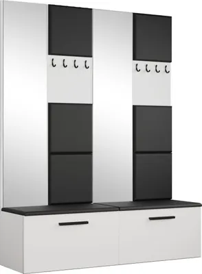 Produktbild von Masseno Garderobe-Set MODULO 161,2/204/40 cm Modern Garderobenschrank Weiß