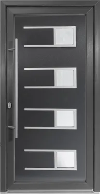Produktbild von Haustür Bastion Efraim, 980 × 2000 mm, DIN links, anthrazit, Edelstahlstoßgriff