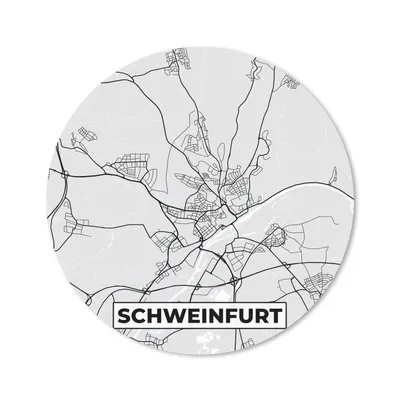 Produktbild von MuchoWow® Mauspad Mousepad Stadtplan - Schweinfurt - Deutschland - Karte 50x50 cm - Mousepads - Maus Mat - Pad - Mausunterlage - Vinyl