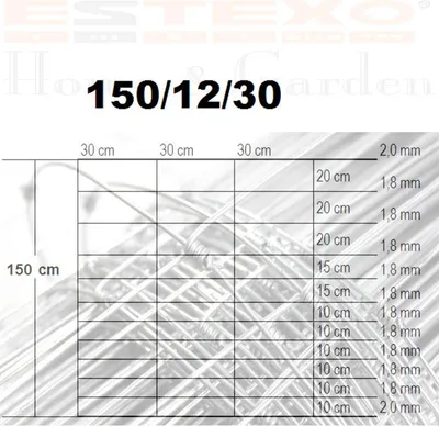 Produktbild von Weidezaun Knotengeflecht Wildzaun 150/12/30 Draht Zaun 50 m Gartenzaun Forstzaun