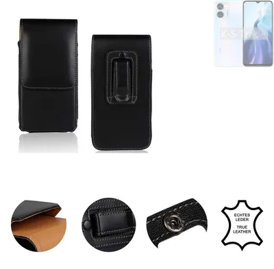 Produktbild von K-S-Trade Holster Gürteltasche Handy Hülle Schutzhülle kompatibel mit Oukitel C35 Handyhülle Leder schwarz, 1x