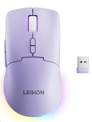 Zdjęcie produktu dla Lenovo Legion M220, Oburęczny, Optyczny, RF Wireless + Bluetooth + USB Type-C, 5000 DPI, Fioletowy