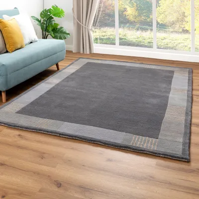Produktbild von Steffensmeier Nepal Teppich Pokhara, eckig, Neuseelandwolle, Farbe: Grau