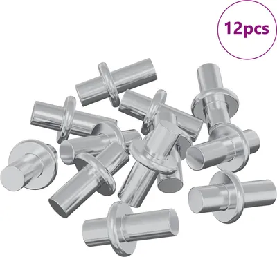 Immagine prodotto di vidaXL, connettori a spina, 12 pezzi, argento, 8,6 x 8,6 x 14,6 mm, acciaio