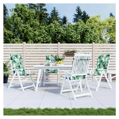 Produktbild von Hochlehner-Auflagen 4 Stück mit Blattmuster für Outdoor- und Gartenstühle