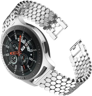 Produktbild von Strap-it Samsung Galaxy Watch 46mm Stahl-Fischarmband (Silber)