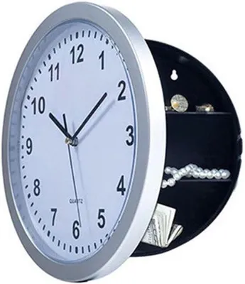Image de Horloge de chambre avec compartiment secret – 10 pouces – Compartiment caché – Coffre-fort – Argent