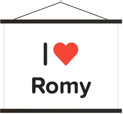 Produktbild von MuchoWow® Textilposter Ich liebe - Romy - Mädchen 150x113 cm mit schwarzem Rahmen - Wohnzimmer