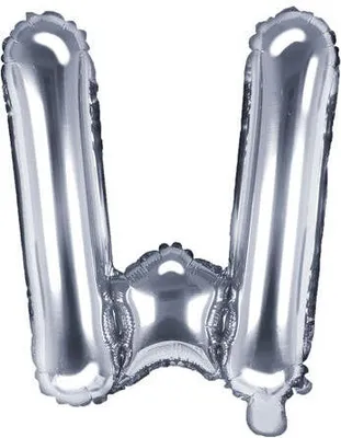 Produktbild von Folienballon Buchstabe ""W"", 35cm, silber, 1 Stk.