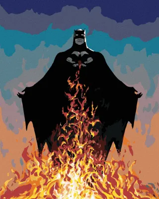Produktbild von Zuty - Malen nach Zahlen - BATMAN UND FLAMMEN, 40x50 cm, mit Keilrahmen (bereits gespannt)