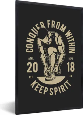 Produktbild von MuchoWow® MuchoWow® Gerahmtes Poster Sport - Sprichwörter - Vintage 40x60 cm - Poster mit zchwarzem Bilderrahmen - Papierdruck - Wandbilder