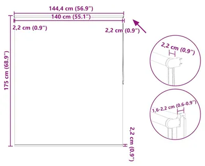 Productafbeelding van vidaXL Verduisteringsgordijn, 144,4 x 175 cm, stofbreedte 140 cm, koffiebruin