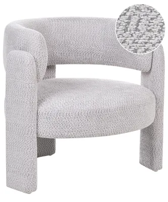 Produktbild von BELIANI Gemütlicher Sessel in Hellgrau mit Chenille-Bezug Moderner Bequemer Sitz Geschwungene Rückenlehne Skandinavischer Stil