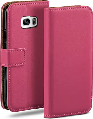 Produktbild von moex® Book Case kompatibel mit Samsung Galaxy S7 Edge - Hülle 360 Grad klappbar, Pink