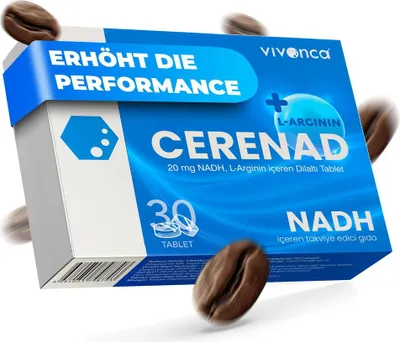 Produktbild von CERENAD L-Arginin + NADH – Potenz, Energie, Leistung – 30 Sublingual-Tabletten