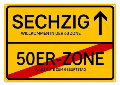 Productafbeelding van Metalen bord - Motief: "50 zone" - Wanddecoratie - 30 x 20 cm