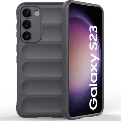 Produktbild von Samsung S23 Hülle, Weich TPU Silikon Stossfest Anti-rutsch Schutzhülle für Samsung Galaxy S23 Dunkelgrau
