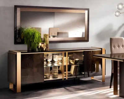 Immagine prodotto di Cassettiera di design credenza bassa mobile da salotto scaffale in metallo