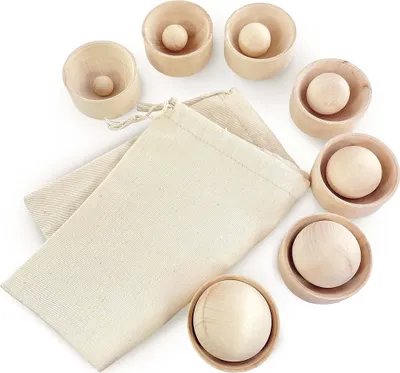 Produktbild von Ulanik Montessori-Set "Holzbecher und Bälle"