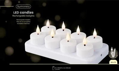Produktbild von LED Teelichter 4cm Kunststoff 8er Set Weiß / Warmweiß