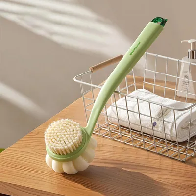 Produktbild von 3-in-1 Rückenbürste mit langem Griff – doppelseitig – für Dusche – nass & trocken – für Männer & Frauen