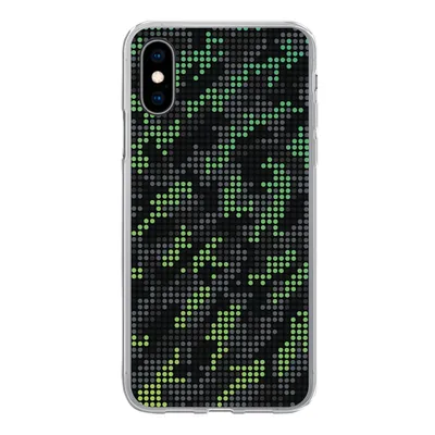 Produktbild von MuchoWow® Handyhülle Schutzhülle Hülle für iPhone X Camouflage-Muster aus grünen und grauen Punkten Silikon Softcase Handy Hülle - Handyhülle