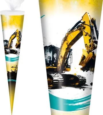 Produktbild von Stylex Schultüte 70 cm Jungen 2025, Motiv:Bagger
