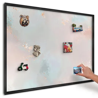 Produktbild von Magnettafel 100x70 cm mit schwarzem Rahmen - Magnetische Metalltafel, Magnetpinnwand zur Wandmontage für Wohnzimmer, Küche, Flur, Kinderzimmer und Büro - Pastellharmonie