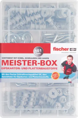 Image de FISCHER Meister-Box mit Gk Dübel, Schrauben, Winkel- und Rundhaken (513892)