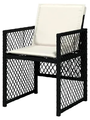 Produktbild von Gartenstühle mit Kissen 4 Stück Schwarz Poly Rattan