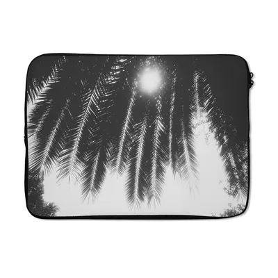 Produktbild von MuchoWow® Laptop Hülle 14 ZollPalmenblätter - Tropisch - Sonne - Palme Laptoptasche - Laptoptasche - Stoßsicher - Schutzhaube