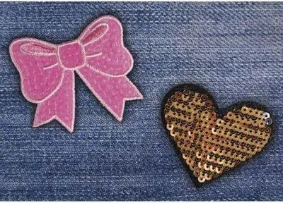 Produktbild von Aufnäher zum Aufbügeln mit Glitzer 5 x 4,5 cm - Herz