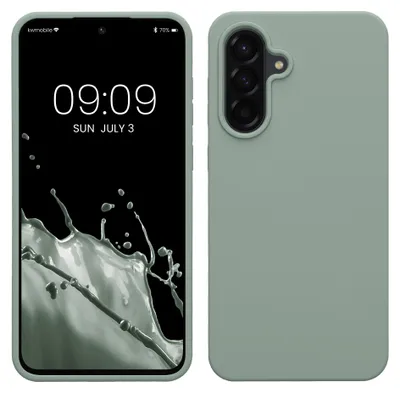 Produktbild von kwmobile Handyhülle für Samsung Galaxy A56 5G Hülle - Case Silikon - Kabelloses Laden - Schutzhülle Cover in Rainwashed Grün