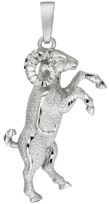 Produktbild von Anhänger Sternzeichen Widder aus 925 Silber, Halsschmuck rhodiniert teilmattiert