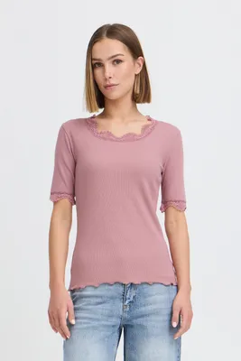 Produktbild von Oxmo OXNSuna Damen T-Shirt Shirt Baumwollmischung Slim Fit