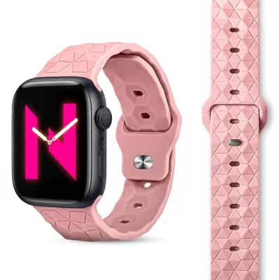 Image de Bracelet Hexion pour Apple Watch SE/10/9/8/7/6/5/4/3/2/1, bracelet sport en silicone, 38/40/41/42 mm - rose pâle