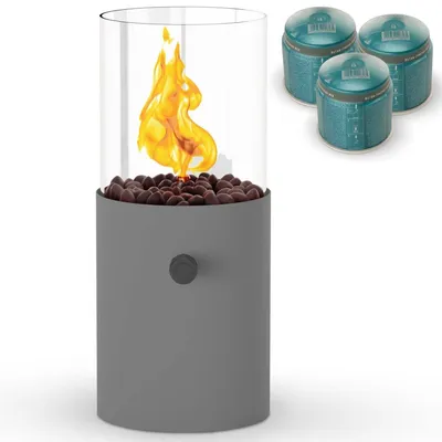 Produktbild von Tischkamin Tischfeuer mit 3 x 190 g Gaskartuschen | TOM TG-300 INNOVATION | Dekosteine | Gasbetrieben kein Ethanol | 12h Brenndauer