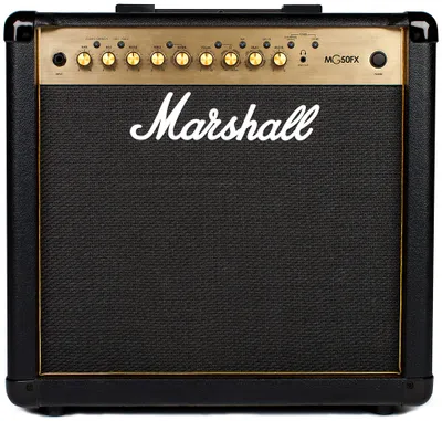 A front-on studio shot of a Marshall MG50GFX guitar amplifier.