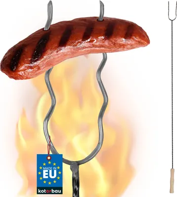 Produktbild von KOTARBAU® Grillspieße Lagerfeuer Spieße lang Grillgabel Camping Grill 100 cm Würstchenstecker Feuergabel Grillgabeln